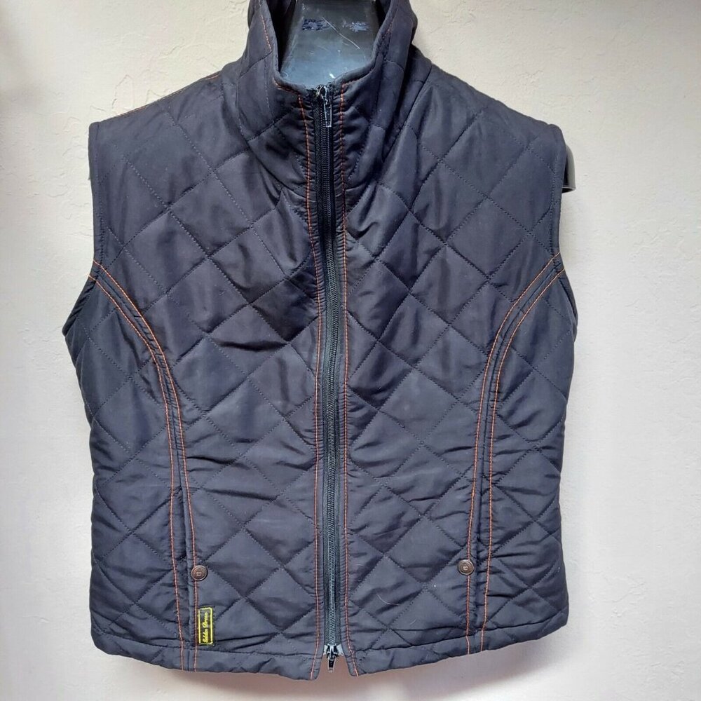 Golden Dress Women’s XL Black Zipper Puffer Vest High Neck Packable Germany Made
